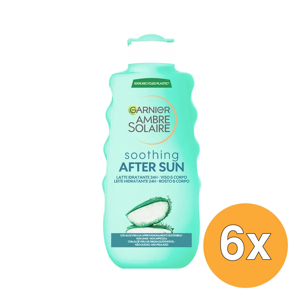 6x Garnier Ambre Solaire Aftersun Melk Verzachtend (175 ml)