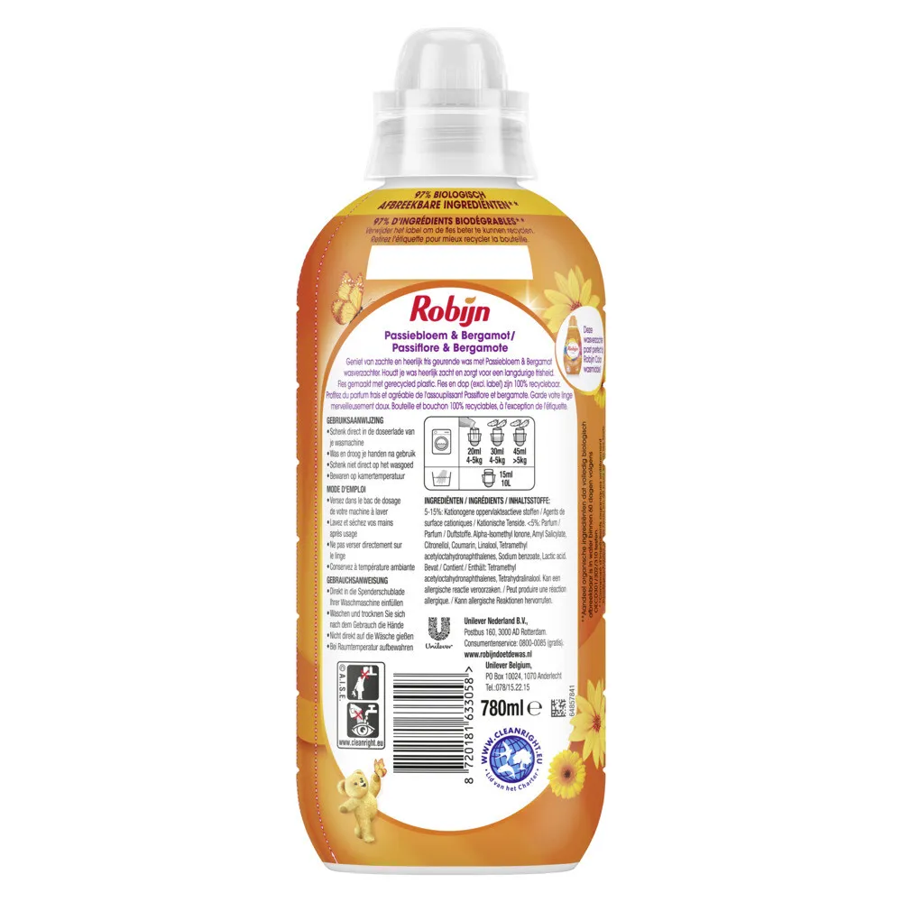 Robijn Wasverzachter Passiebloem & Bergamot (780 ml)