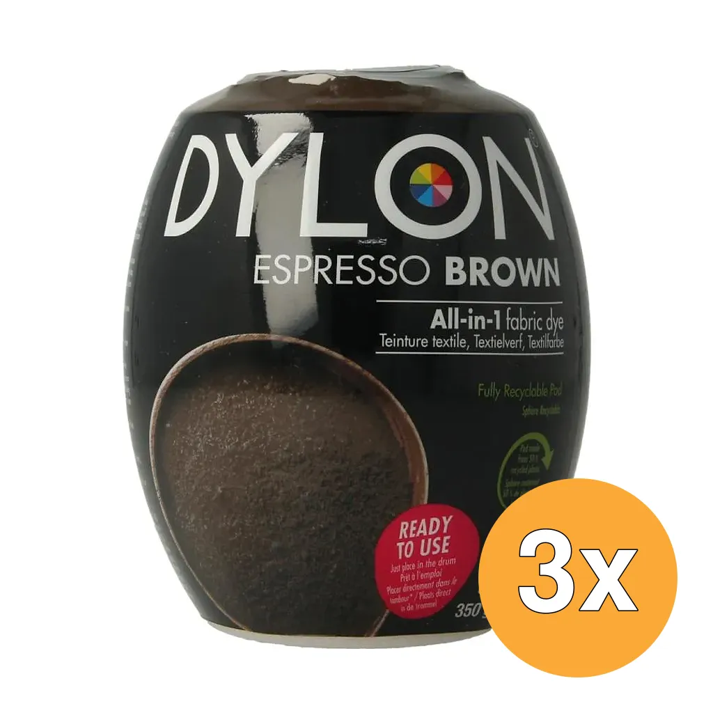 3x Dylon Pod Espresso Brown (350 gr)