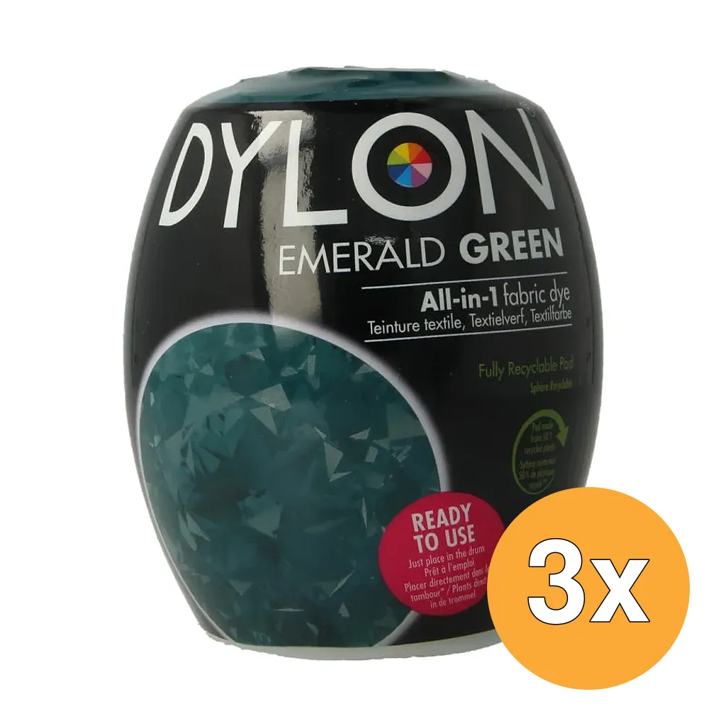 3x Dylon Pod Emeraldgreen (350 gr)