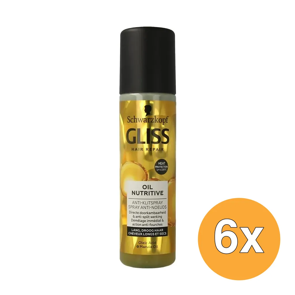 6x Gliss Kur Anti-Klit Spray Oil Nutritive (200 ml)