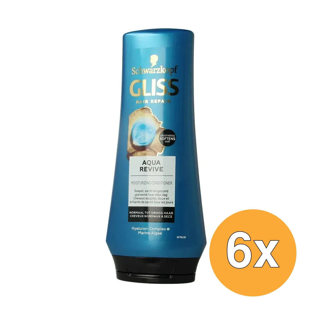 6x Gliss Kur Conditioner aqua revive (200 ml)