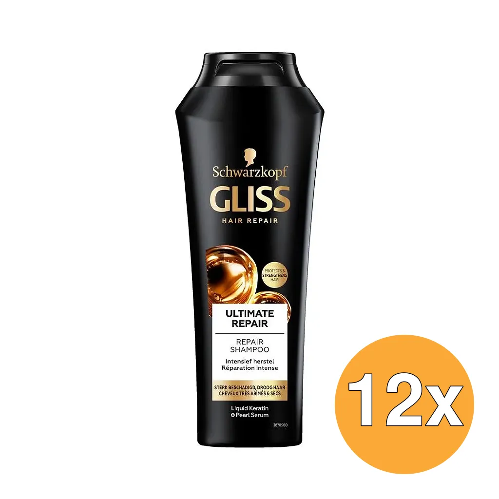 12x Gliss Kur Shampoo ultimate repair (250 ml)
