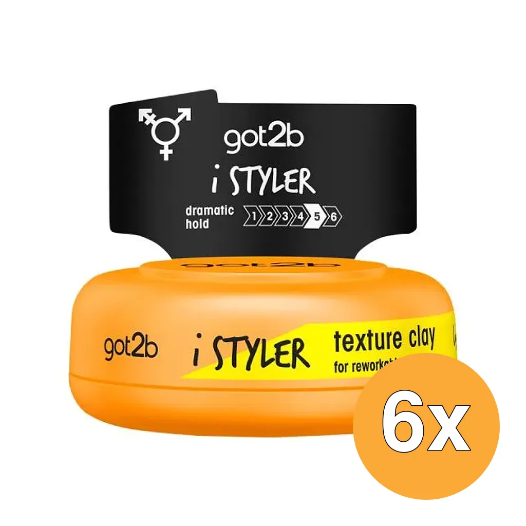 6x Got2b iStyler Texture Clay (75 ml)