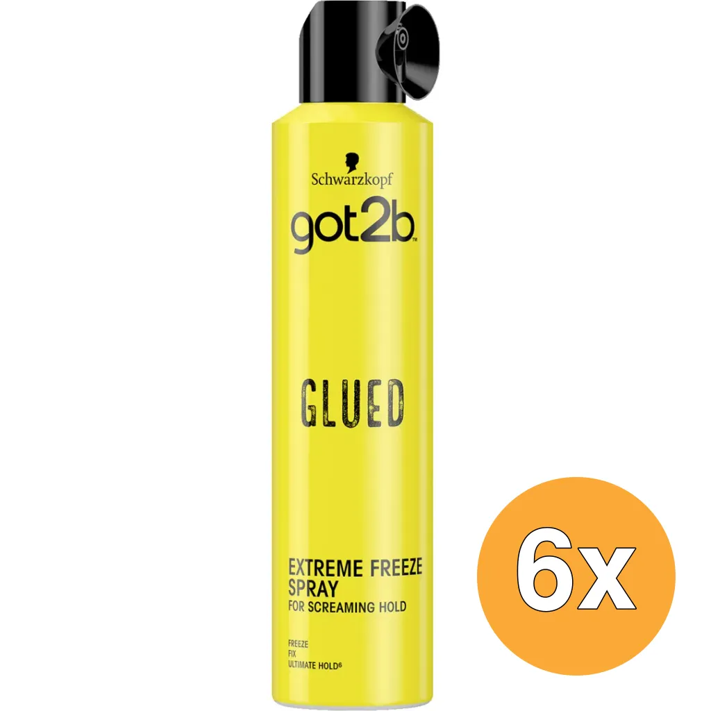 6x Got2B Glued Extreme Freeze Haarspray (300 ml)