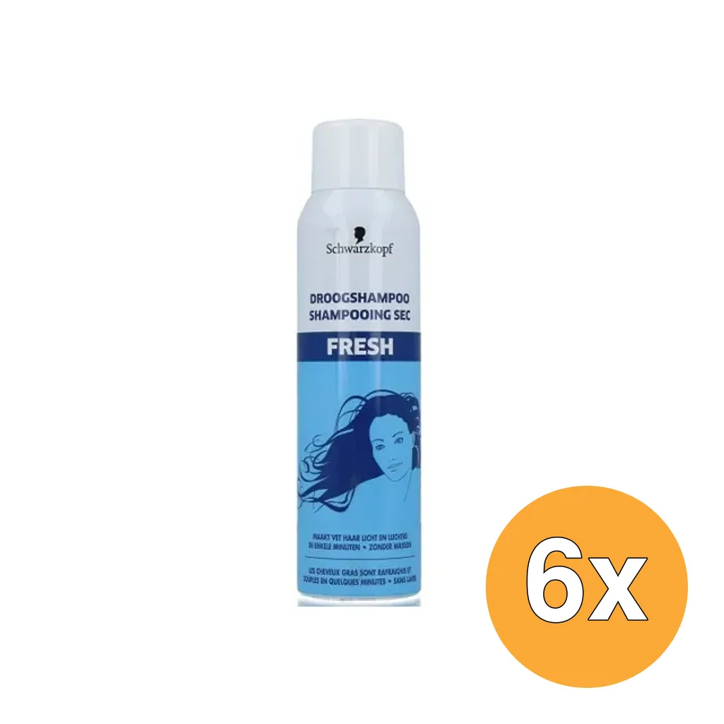 6x Schwarzkopf Droogshampoo fresh (150 ml)