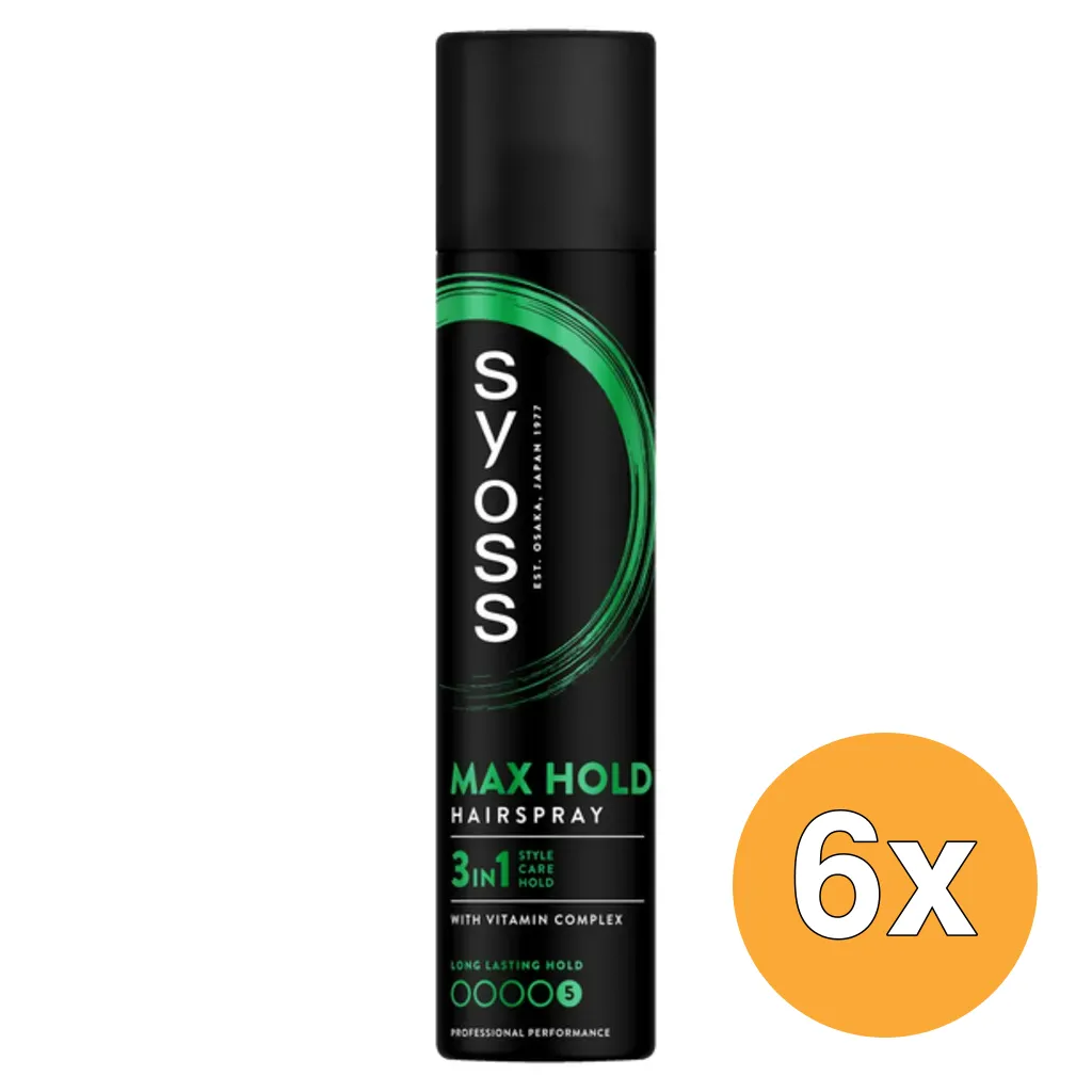6x Syoss Haarspray Max Hold (300 ml)