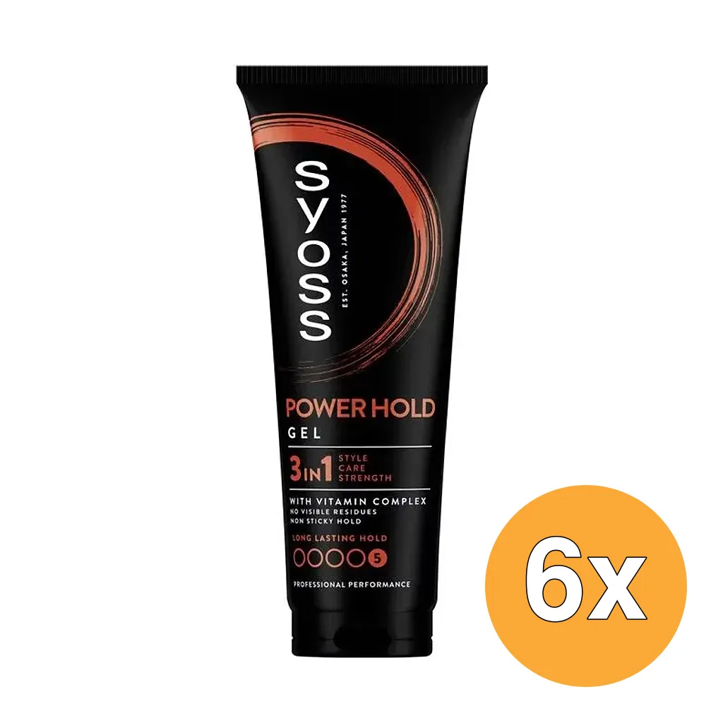 6x Syoss Gel Men Power Hold Extreme (250 ml)