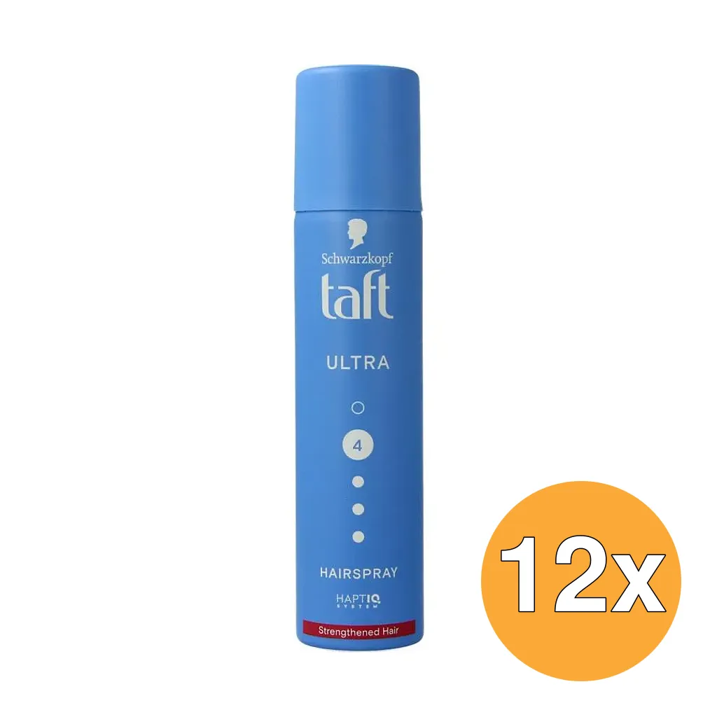12x Taft Hairspray Pocket Size Ultra St Rong (75 ml)