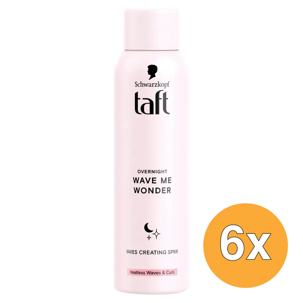 6x Taft Overnight Wave Me Wonder Spray (150 ml)
