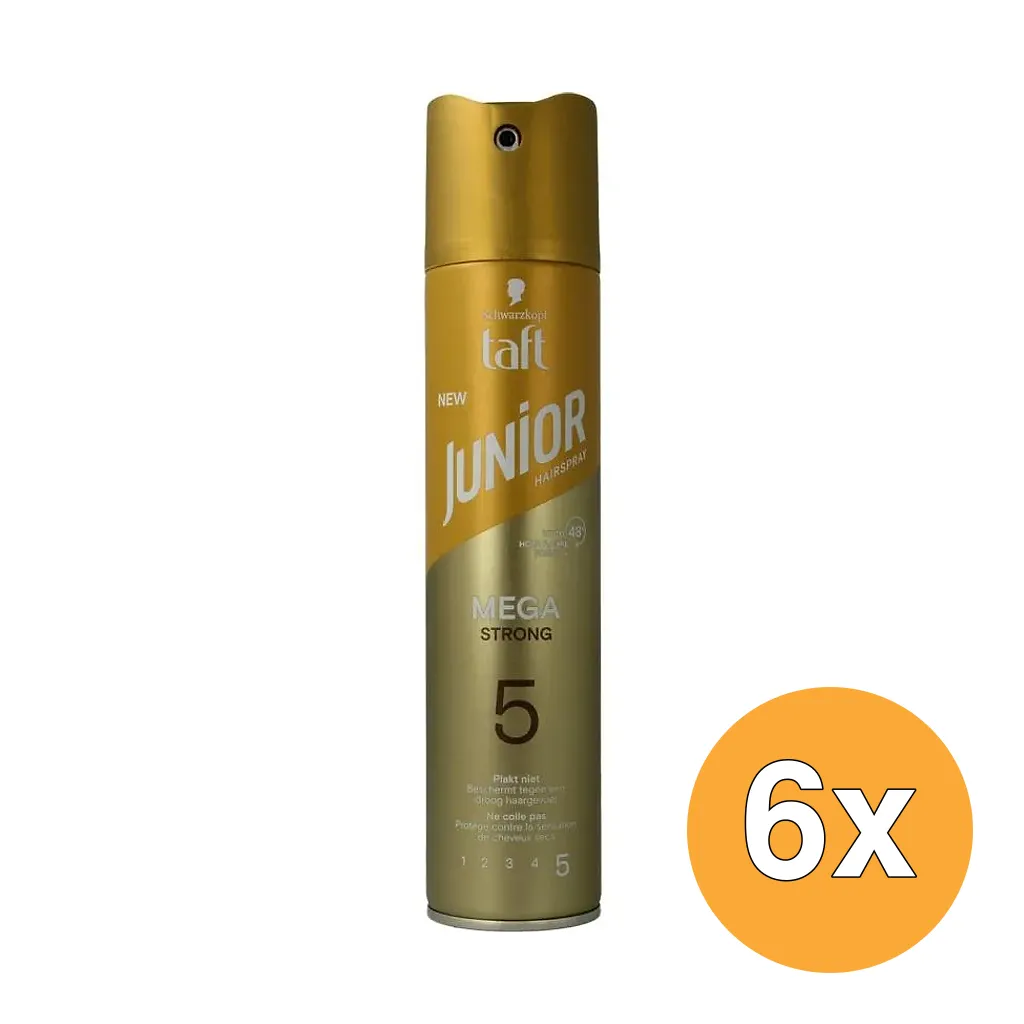 6x Junior Hairspray Mega Strong (250 ml)