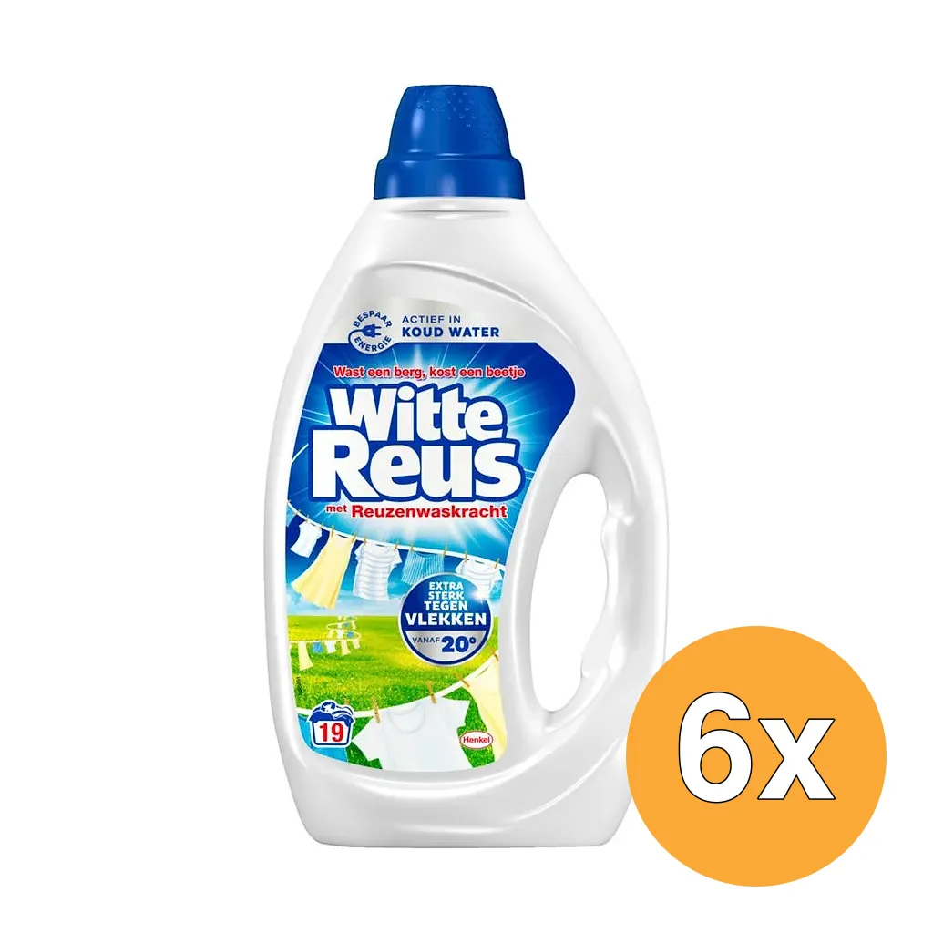 6x Witte Reus Wasmiddel Gel (855 ml)