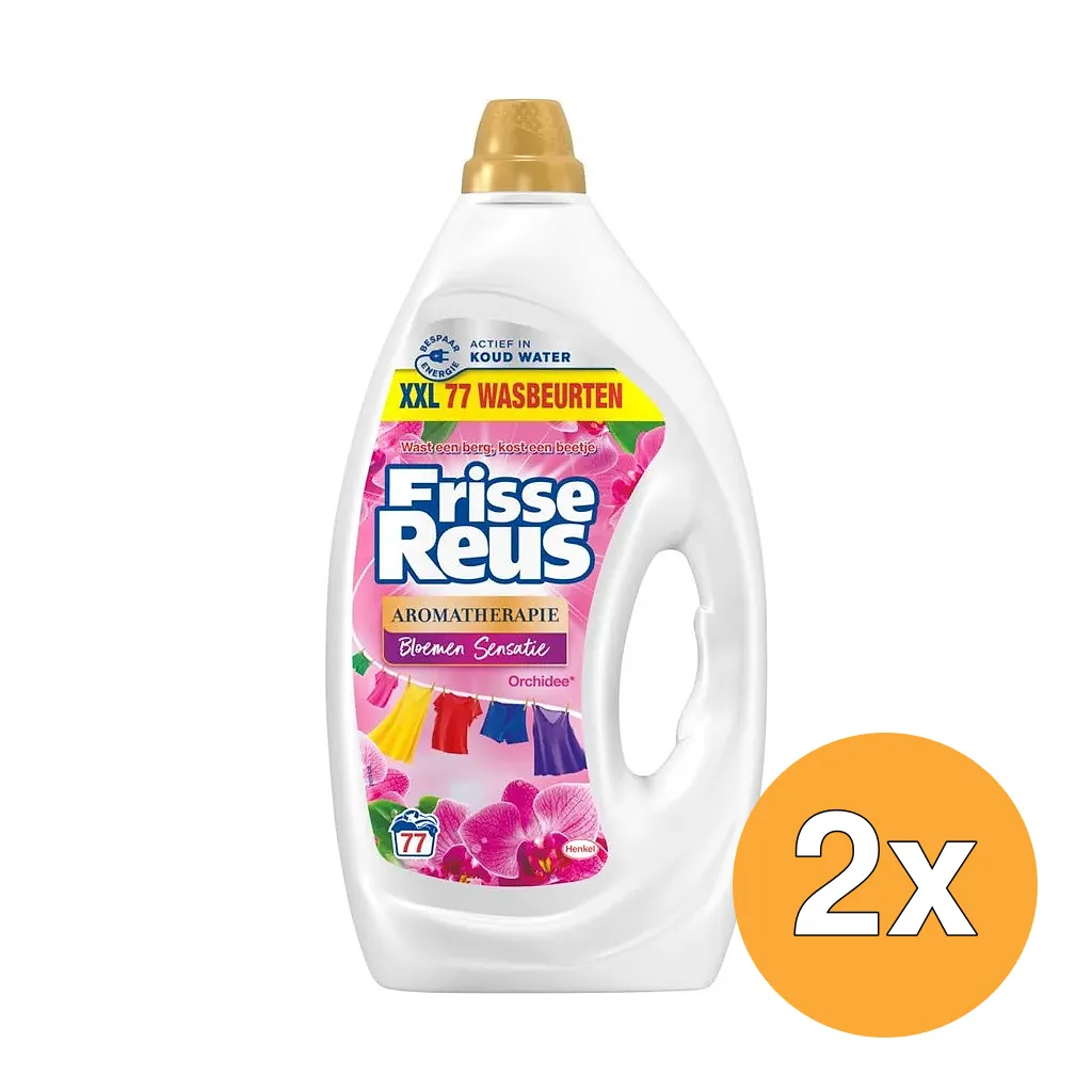 2x Frisse Reus Wasmiddel Gel Orchidee (3465 ml)