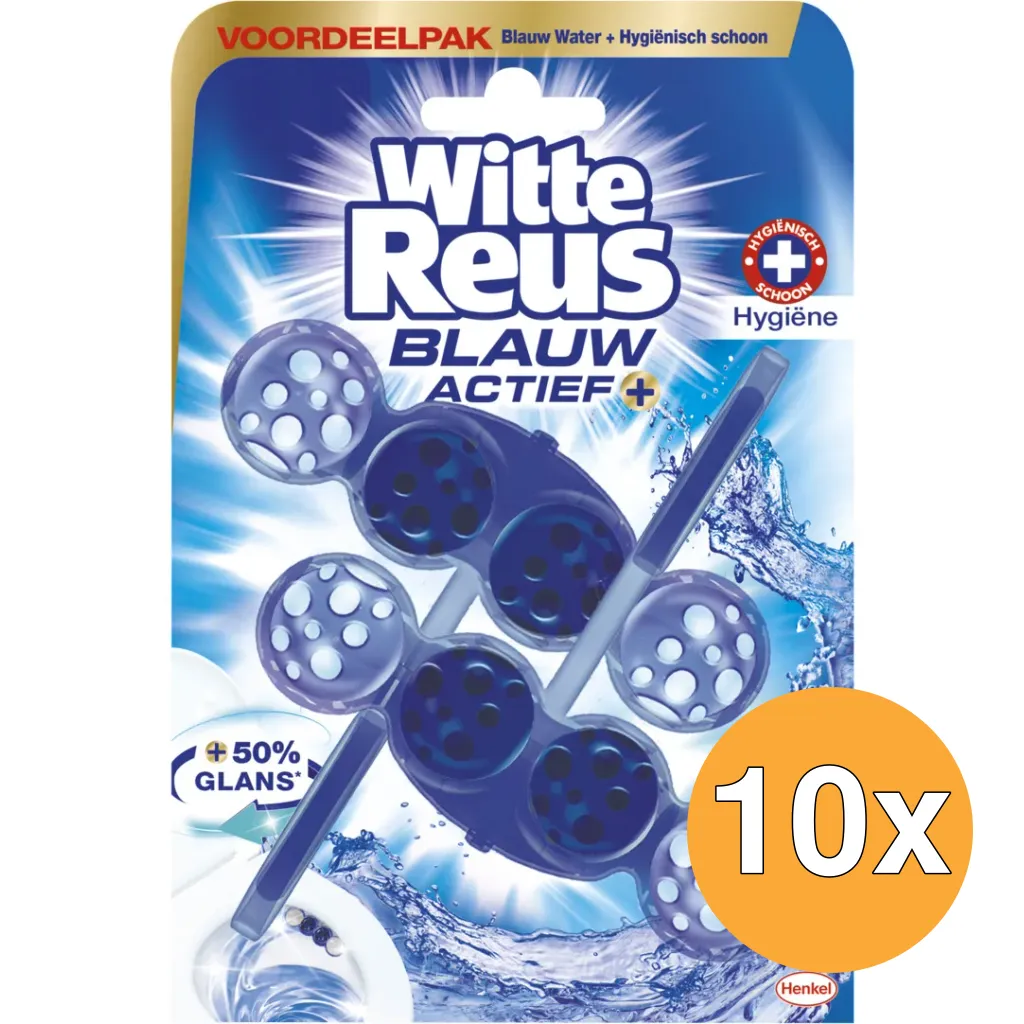 10x Witte Reus Toiletblok Blauw Actief Hygiene (100 gr)