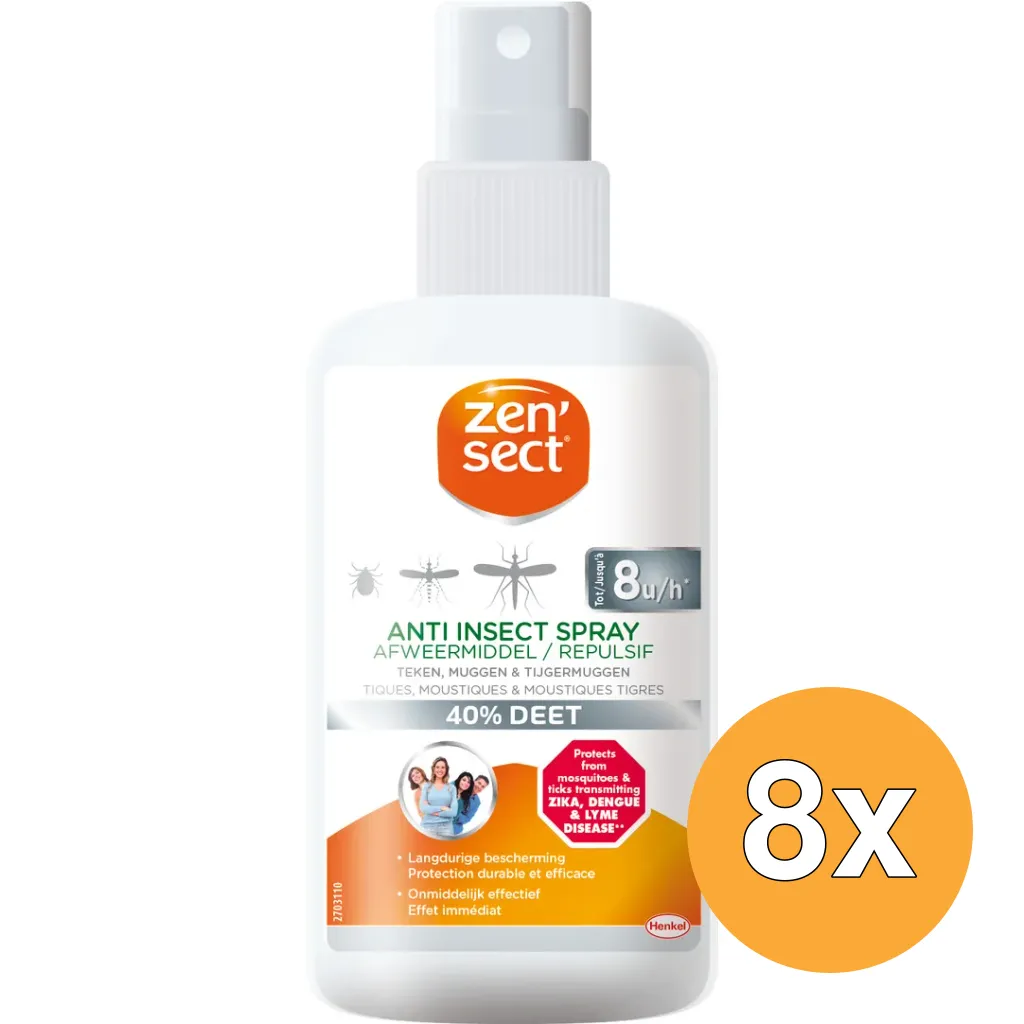 8x Zensect Spray 40% DEET (60 ml)