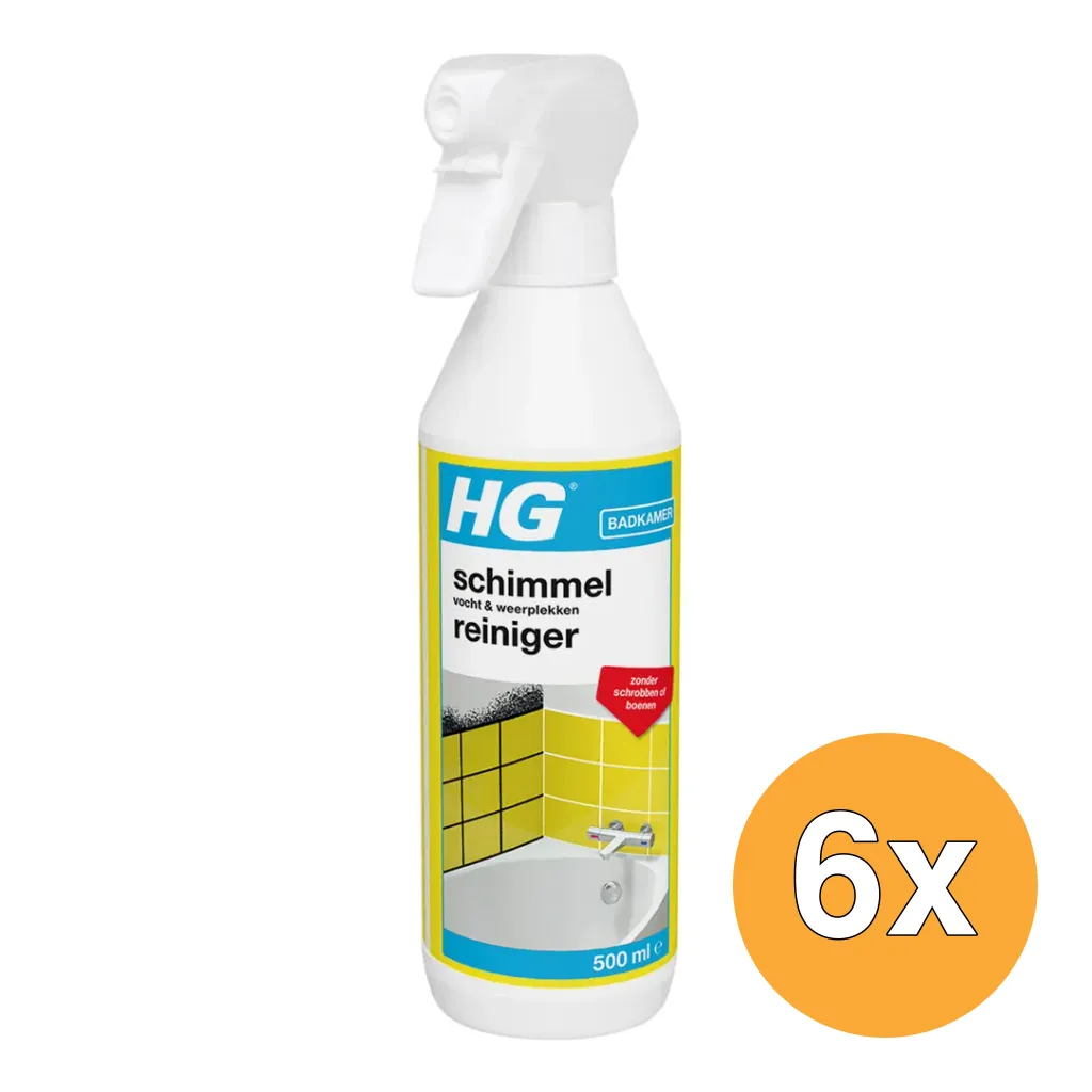 6x HG Schimmel Vocht Weerplekken Reiniger (500 ml)