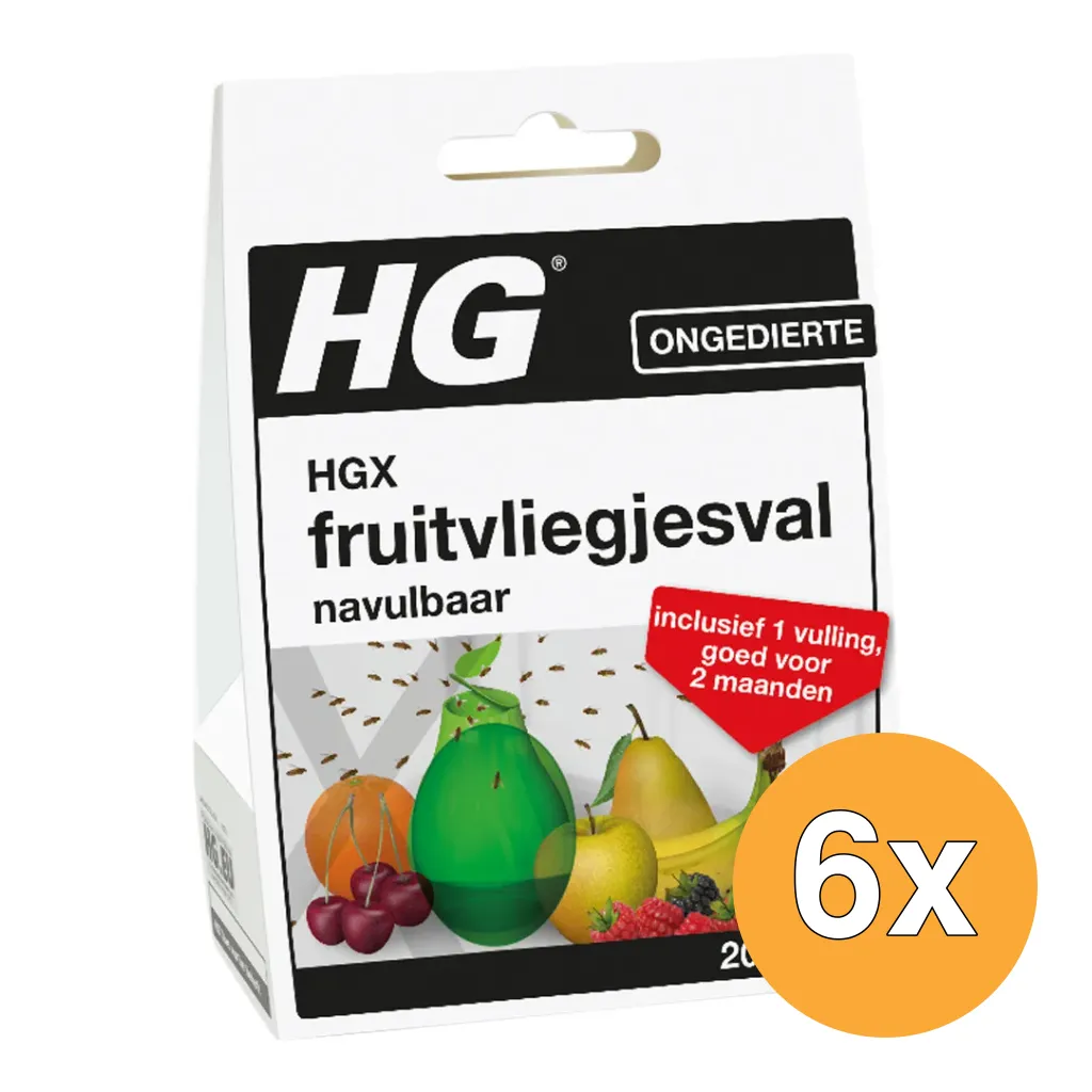 6x HG X Fruitvliegjesval (20 ml)
