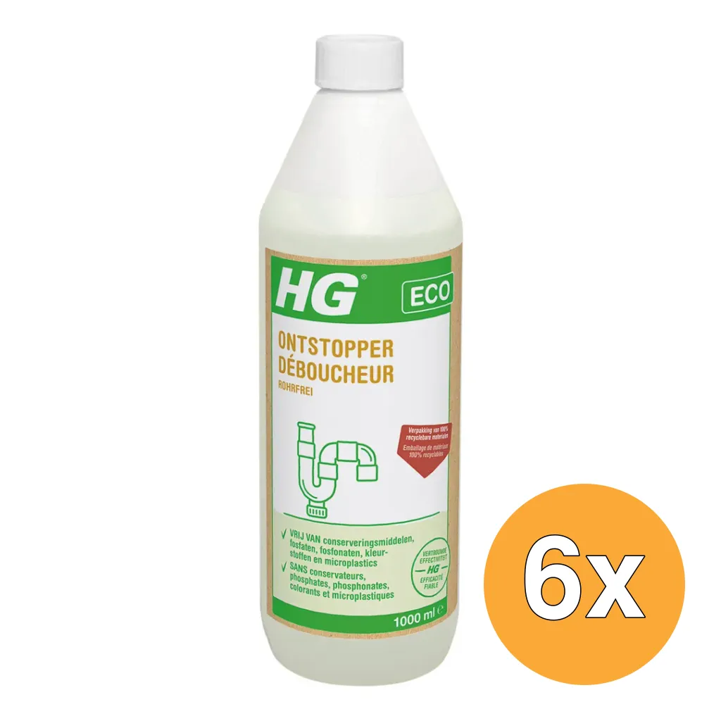 6x HG Eco Ontstopper (1000 ml)