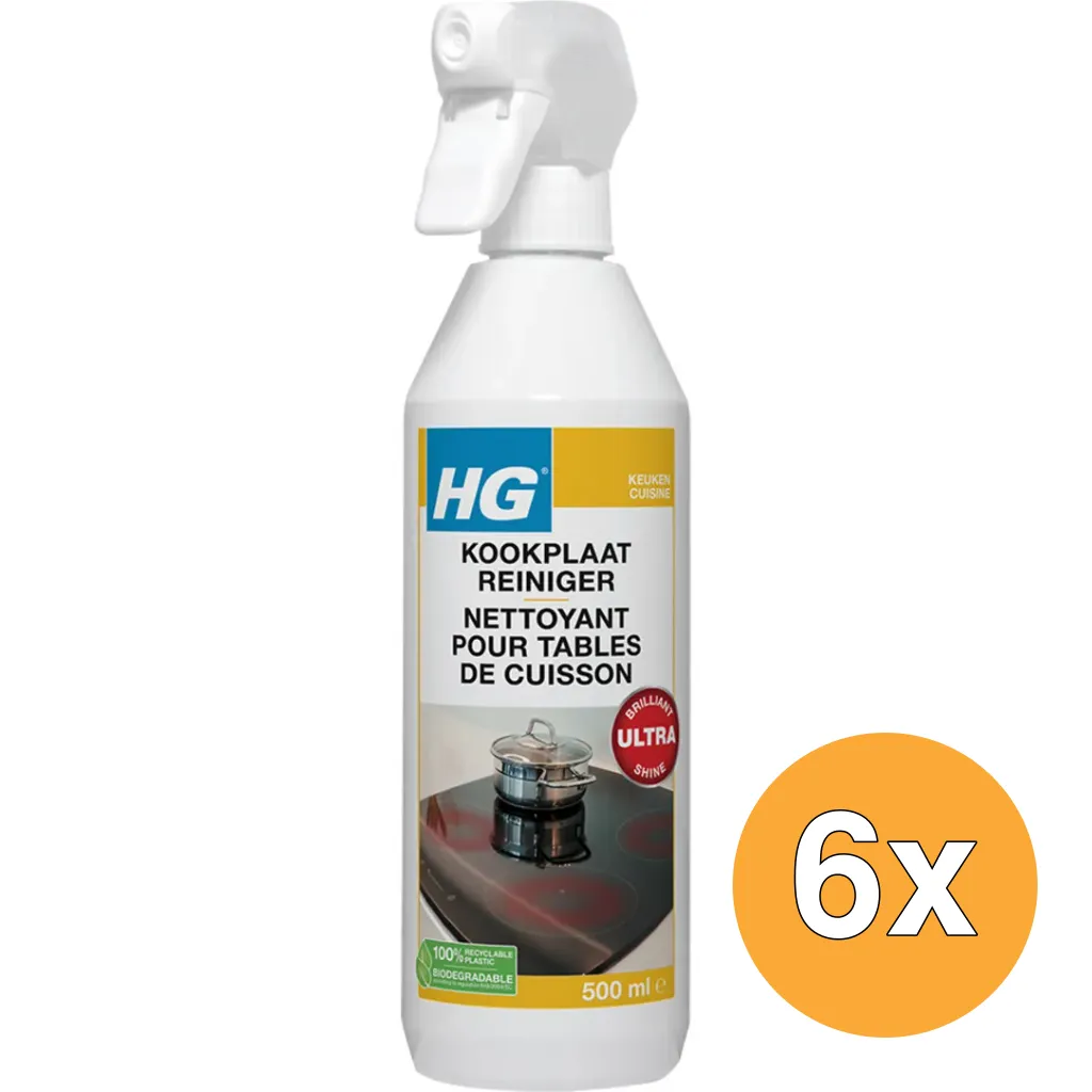 6x HG Kookplaatreiniger (500 ml)