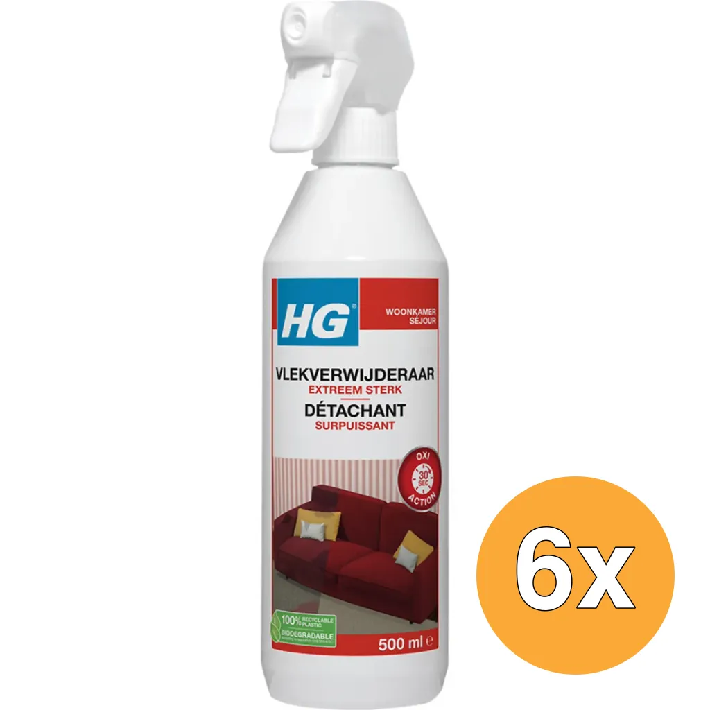 6x HG Vlekverwijderaar Extreem Sterk (500 ml)