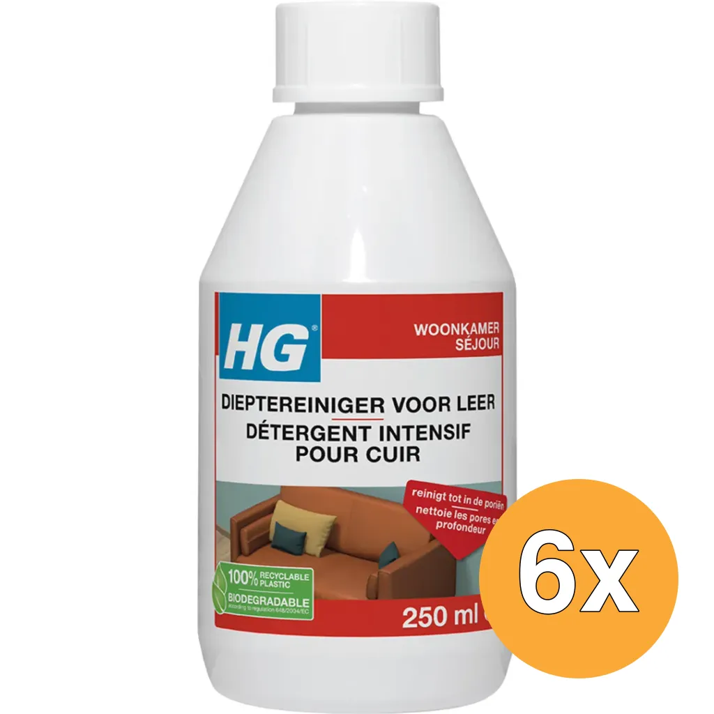 6x HG Dieptereiniger Voor Leer (250 ml)