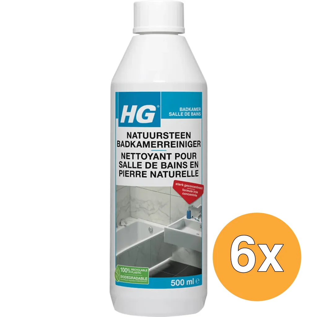 6x HG Natuursteen Badkamerreiniger (500 ml)