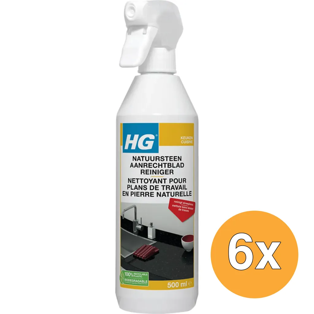 6x HG Natuursteen Aanrechtbladreiniger (500 ml)