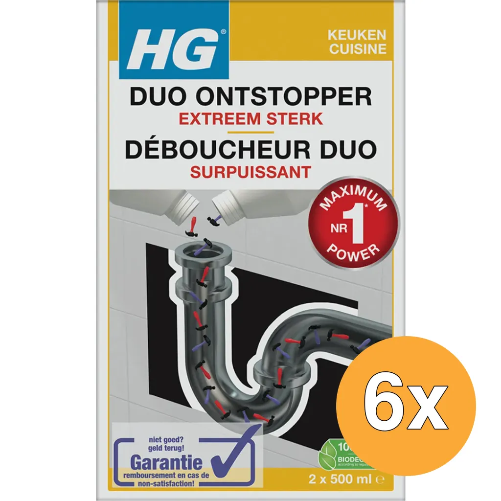 6x HG Duo Ontstopper (2 X 500 ml)