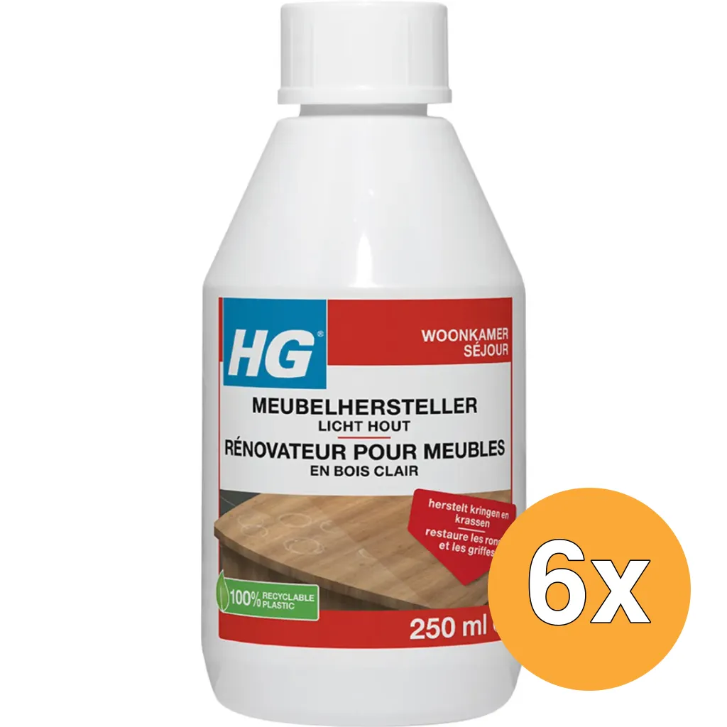 6x HG Meubelhersteller Licht Hout (250 ml)