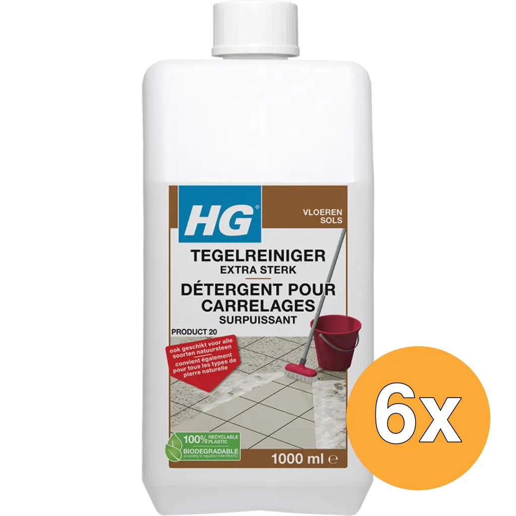 6x HG Tegelreiniger Extra Sterk (1000 ml)
