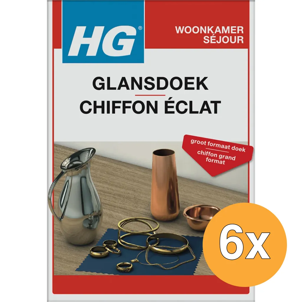 6x HG Zilver Glansdoek (1 stuk)