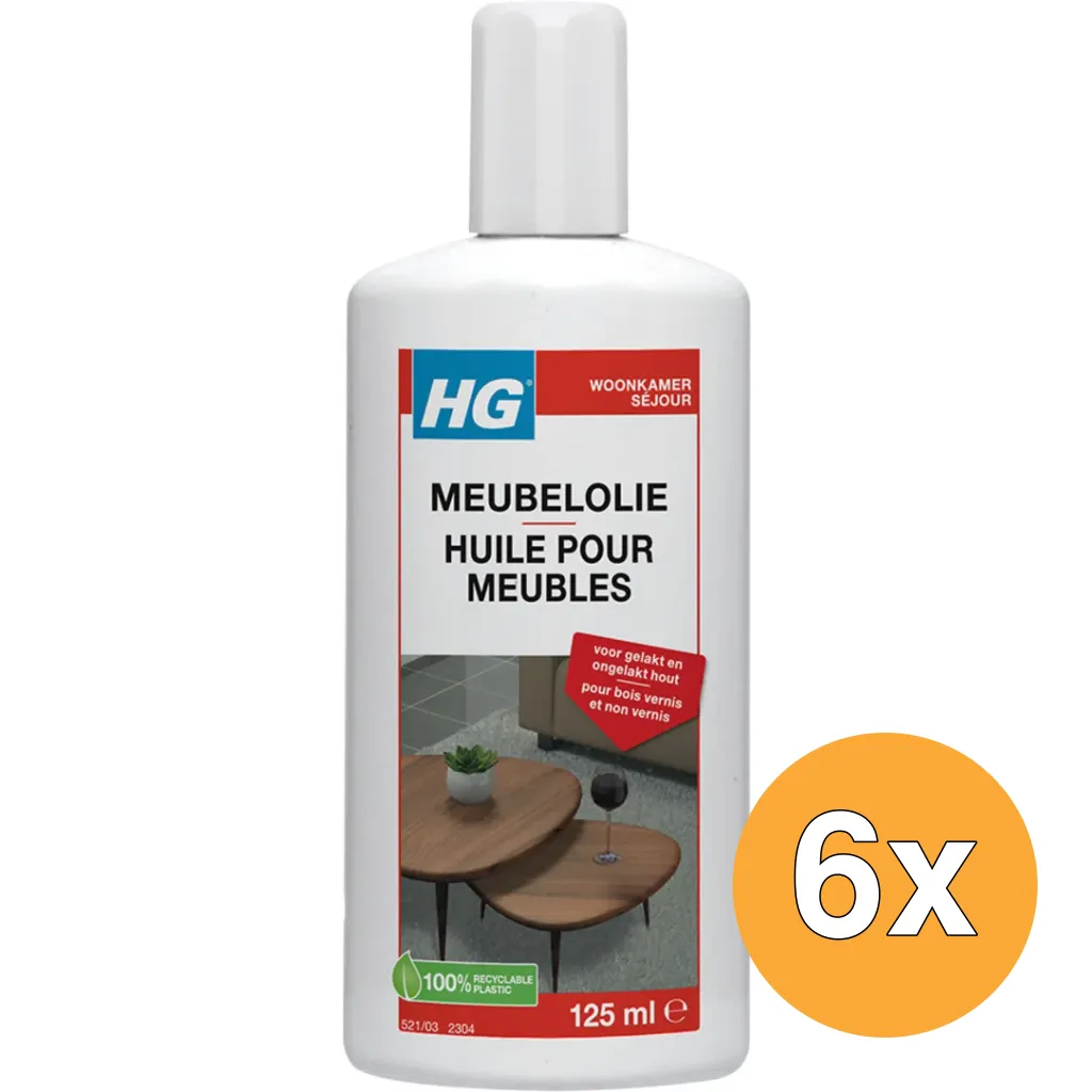 6x HG Meubelolie Eiken (125 ml)