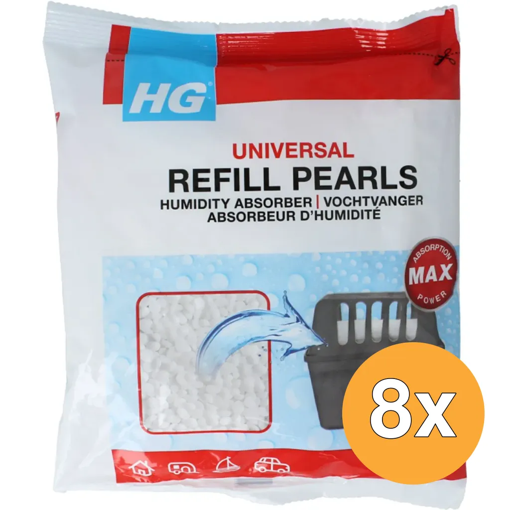 8x HG Refill Pearls Vochtvanger (400 gr)