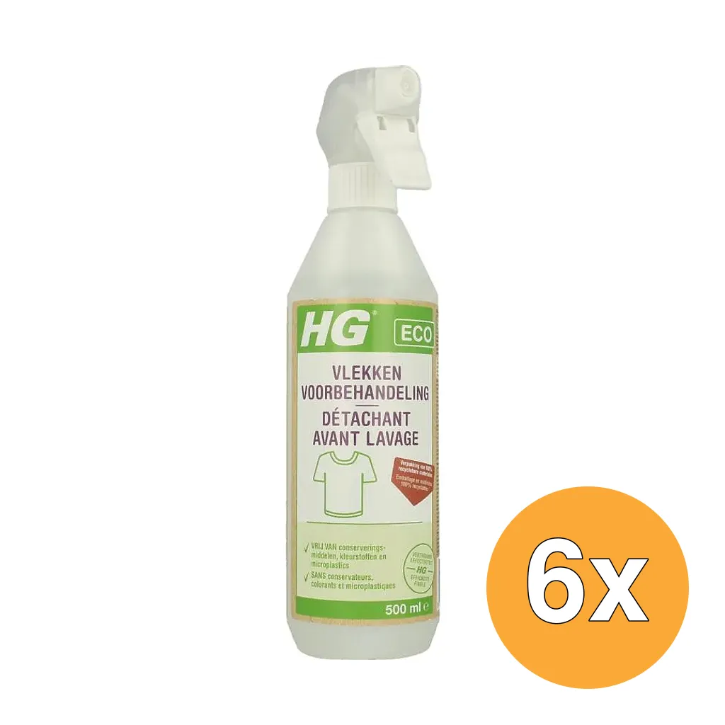 6x HG Eco Vlek Voorbehandeling (500 ml)