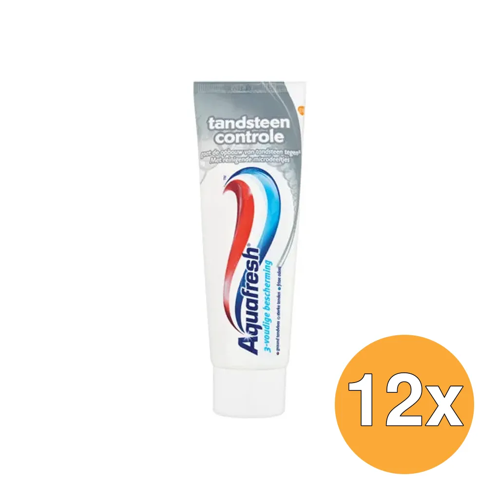 12x Aquafresh Tandpasta tandsteen controle (75 ml)