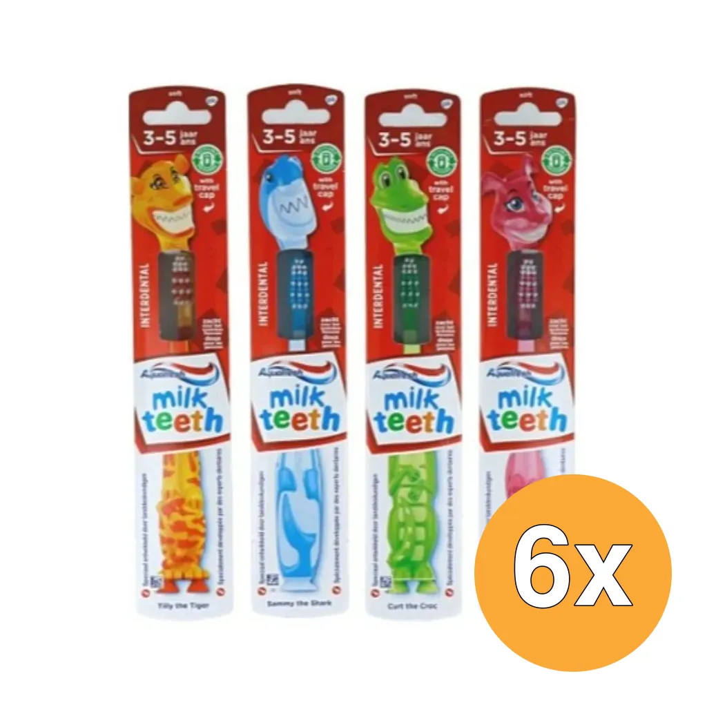 6x Aquafresh Tandenborstel melktanden soft (1 stuk)