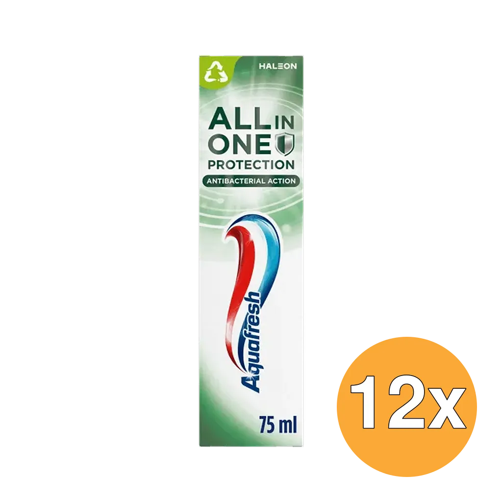 12x Aquafresh Tandpasta All in One Protection Antibacterial Action (75 ml)