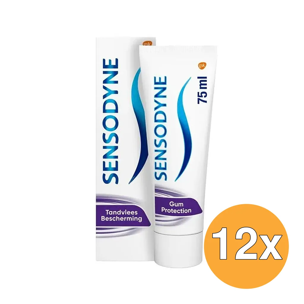 12x Sensodyne Tandpasta Tandvlees Bescherming Gevoelige Tanden (75 ml)