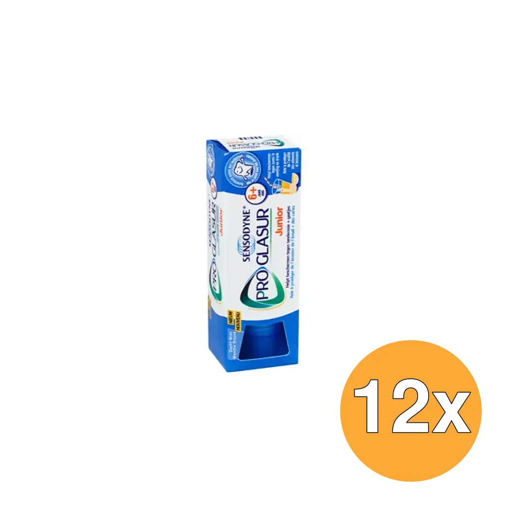 12x Sensodyne Proglasur Tandpasta Junior 6-12 (50 ml)