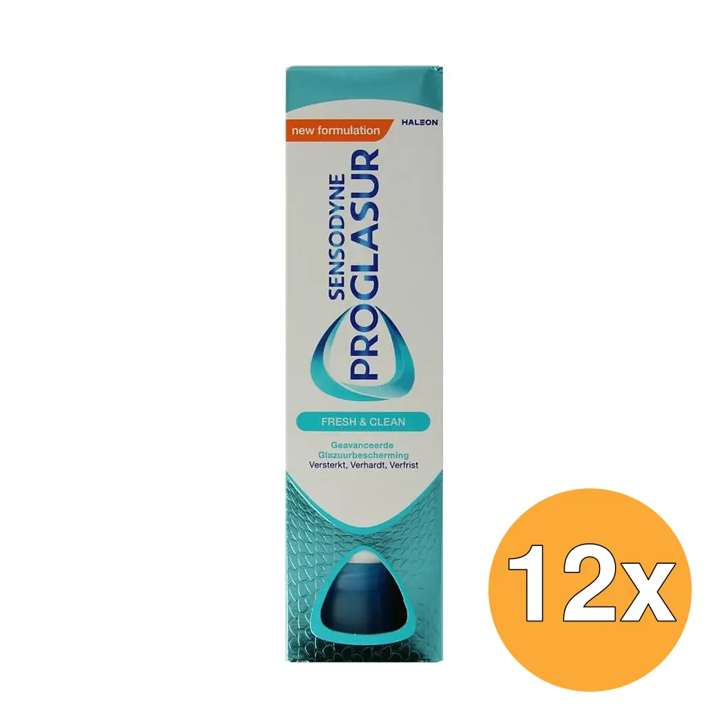 12x Sensodyne Tandpasta Proglasur Fresh & Clean (75 ml)