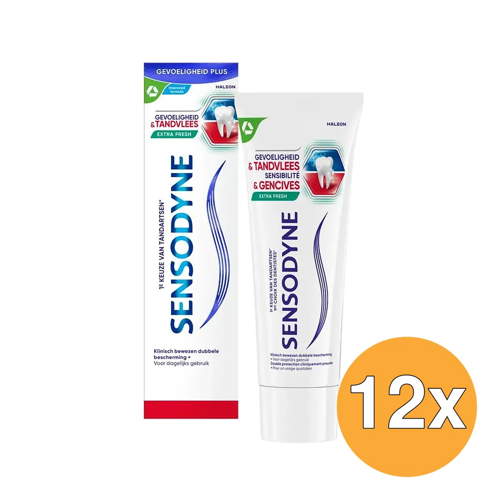 12x Sensodyne Tandpasta Gevoeligheid & Tandvlees Extra Fresh (75 ml)