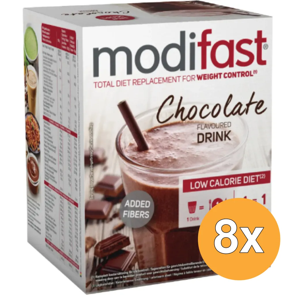 8x Modifast Intensive Milkshake Chocolade 8 Zakjes (440 gr)
