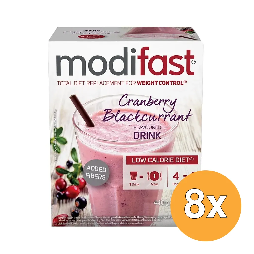 8x Modifast Intensive Milkshake Cranberry (440 gr)