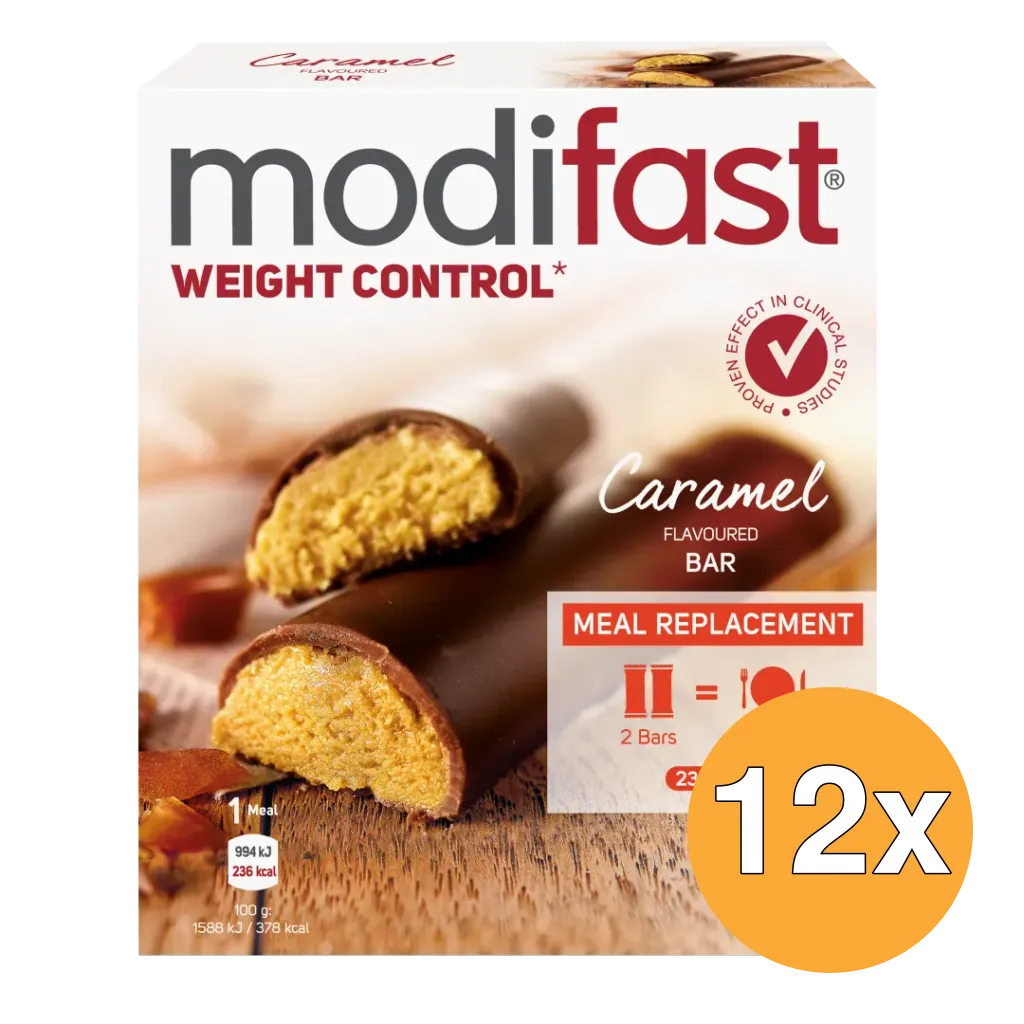 12x Modifast Weight Control Lunchbar Caramel (6 x 31 gr)