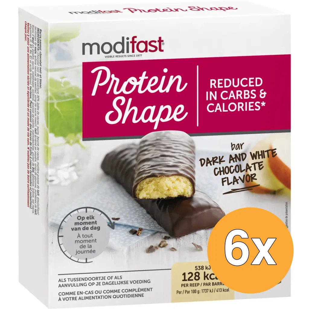 6x Modifast Protein Shape Pure & Witte Chocolade (6 x 31 gr)