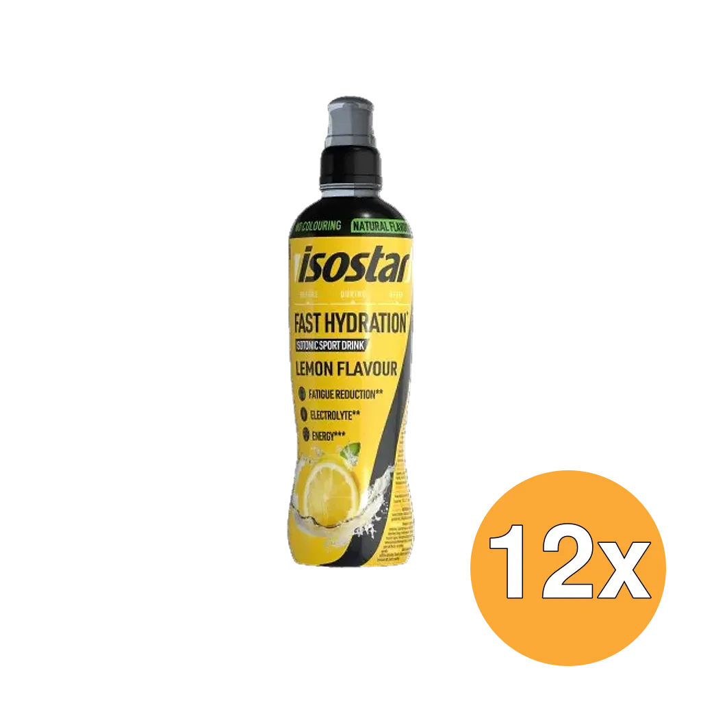 12x Isostar Fast Hydration Sport Cap Lemon (500 ml)