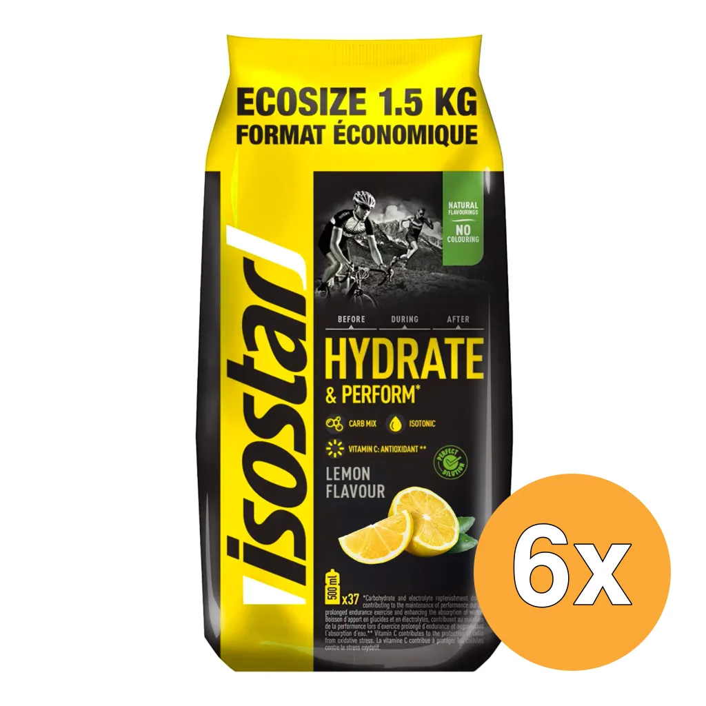 6x Isostar Hydrate & Perform Lemon (1500 gr)