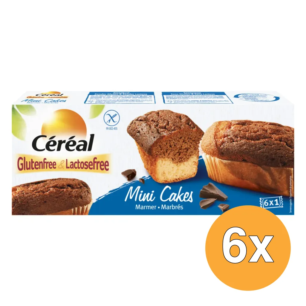 6x Céréal Cake mini marmer glutenvrij (200 gr)