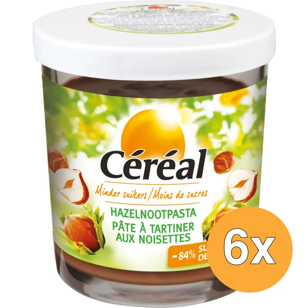 6x Céréal Hazelnootpasta suikervrij (200 gr)