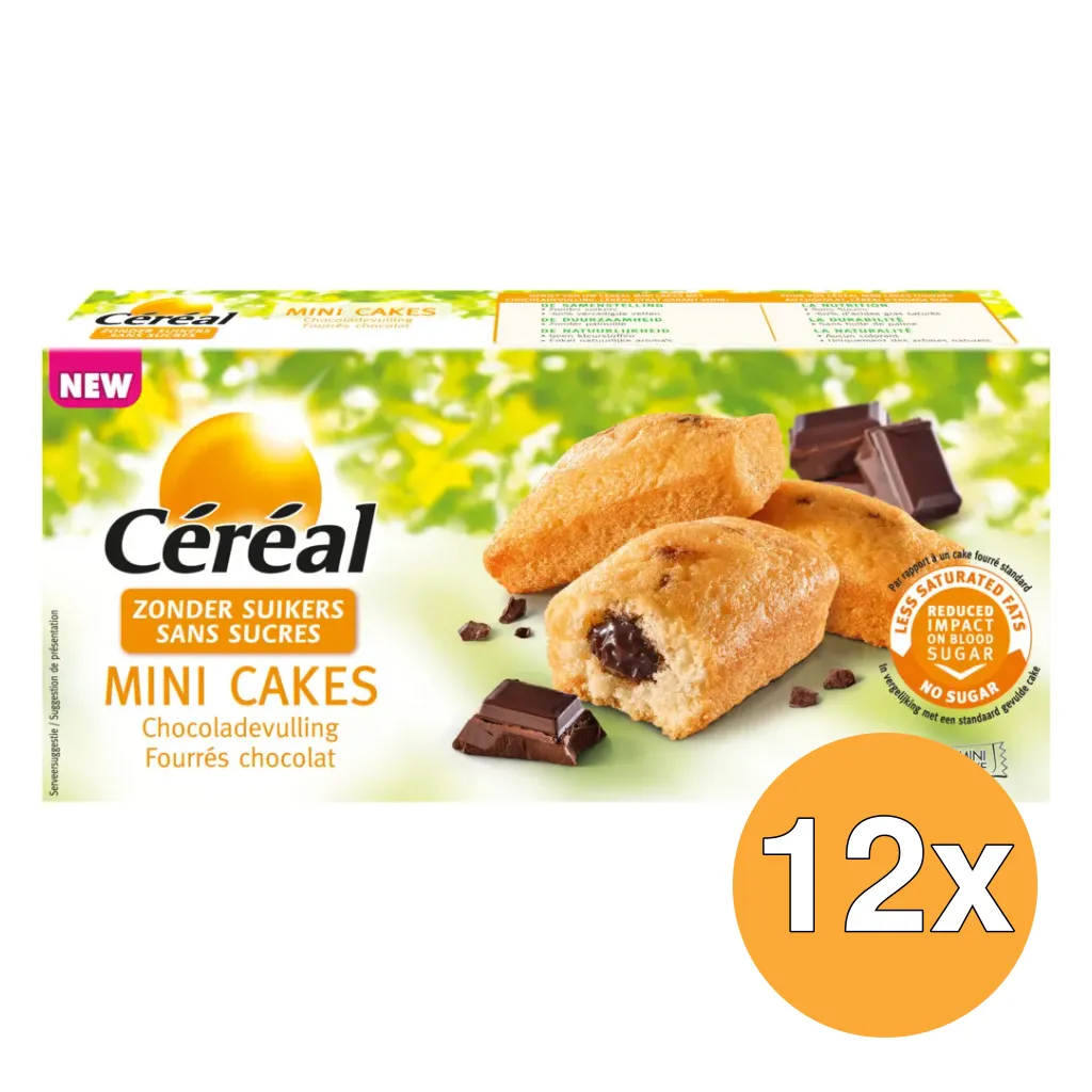 12x Céréal Mini Cakes Chocoladevulling (5 Stuks)